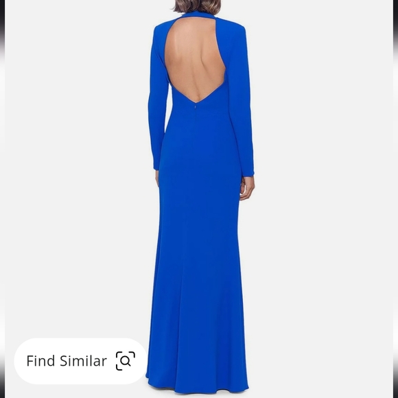 NWT Aqua Open Black Plunge Formal Dress - Picture 2 of 2